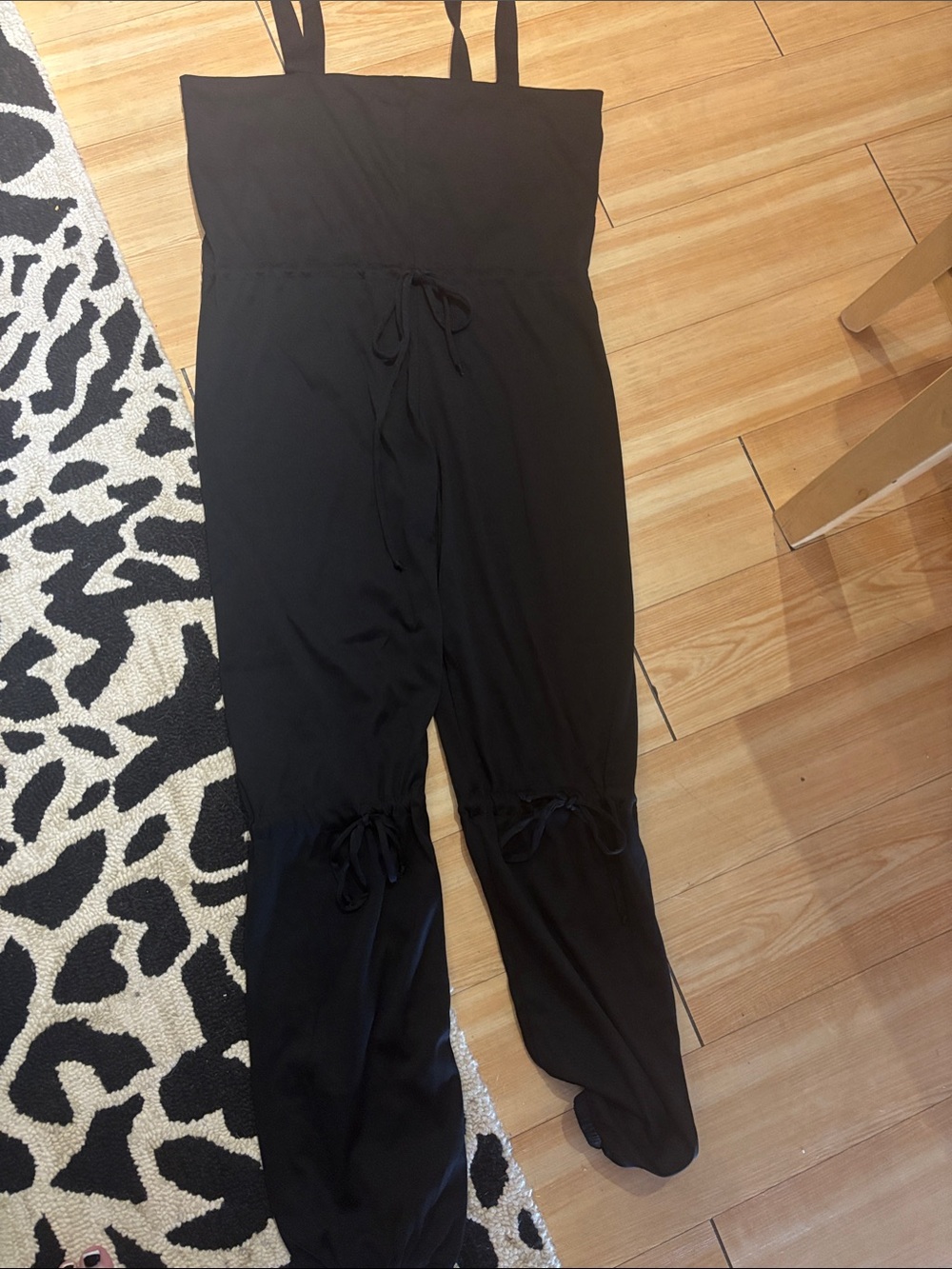Black Women's Jumpsuit with Tie Details
